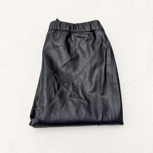 Basler Black Faux Leather Straight Leg Pants Size 36